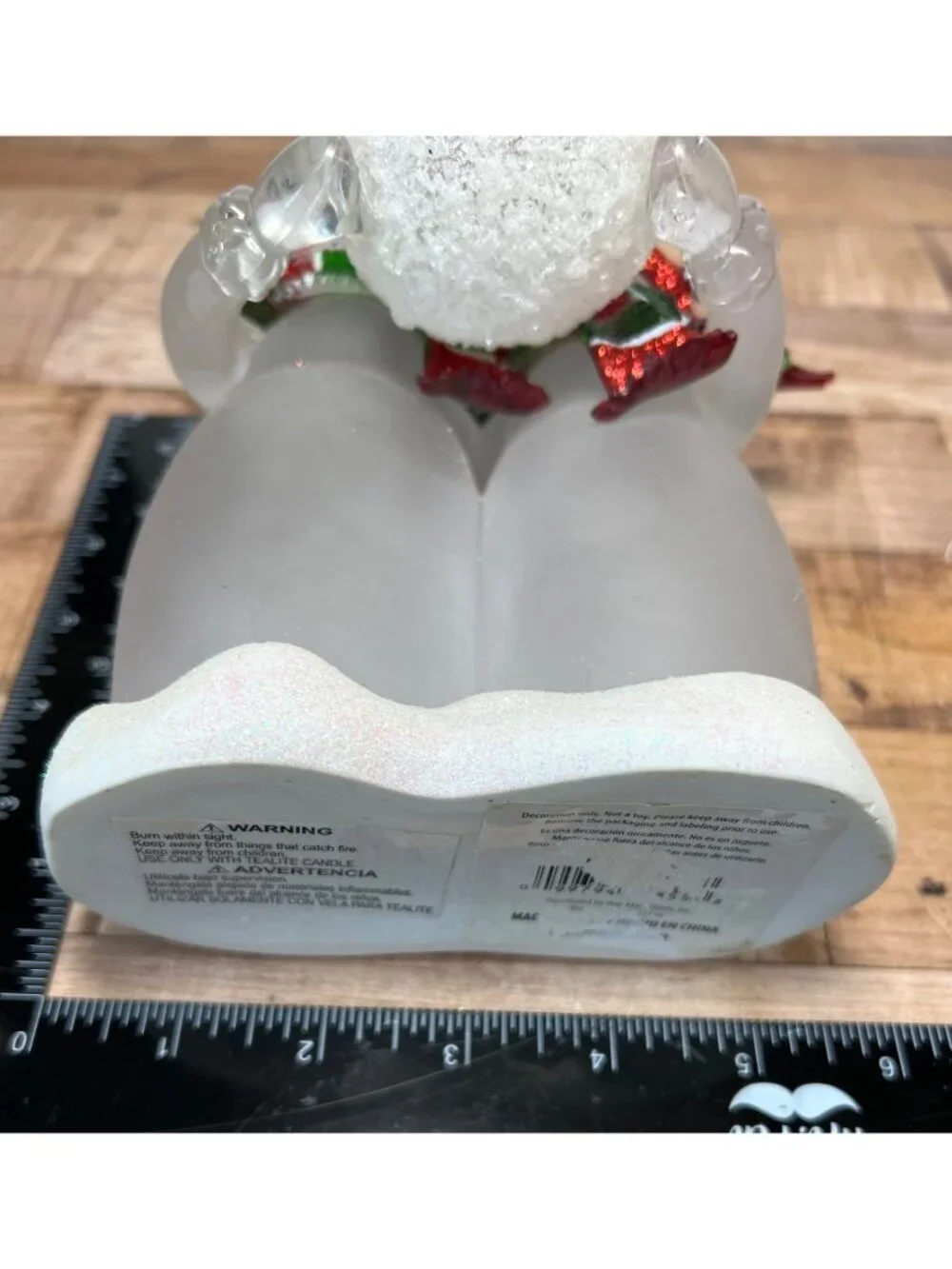 Christmas Snowman Couple Frosted Glass Candle Holder Festive Home Decor